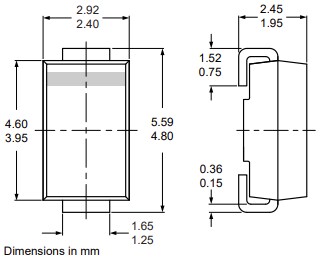 Mechanical Drawing - Nexperia US1M Ultrafast Recovery Rectifier